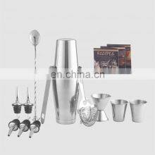 Creation Factory Direct Customizable 12 PCS Bartender Kit Bar Accessory Tools Set 28OZ Stainless Steel Cocktail Shaker Boston