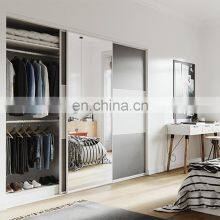 Design Bedroom Wall Transparent Big Closet Wooden Clothes Sliding Wardrobe Cabinets in the Wall thumbnail-2