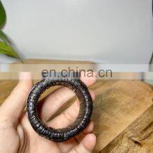 Rustic Set of 4 Vintage Rattan Napkin Rings Tableware Set Napkin Holder Rings Wovenmade in Vietnam thumbnail-3