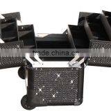 PRO Makeup Artist Rolling Train Case w/ 4trays & Dividers,Aluminum Travel Cosmetic Trolley Case thumbnail-3