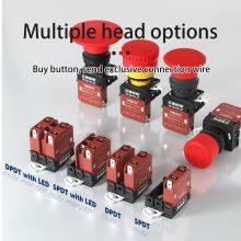 Ip65 22mm Plastic Large Surface Head 20a 1NO 1NC Emergency Switch Self Locking thumbnail-4