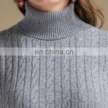 2017 Unique Mature Women In Tight Mongolian Pullover Cashmere Turtleneck Sweater thumbnail-5