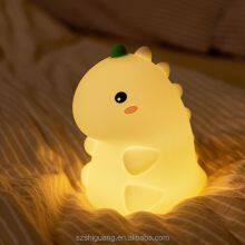 Dinosaurs LED Night Lamp Cartoon Silicone USB Rechargeable Sleeping Light Touch Sensor Timing Bedroom Bedside Lamp For Kid Gift thumbnail-3