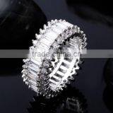 Thick Wedding Band Big CZ Crystals Rectangle Shape Deluxe Copper Women Ring thumbnail-2