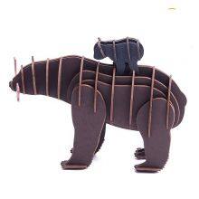 Customized DIY 3D Paper Craft Model Cardboard Animals Bear Puzzle Funny Toys & Kids Gift thumbnail-2