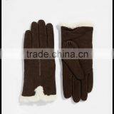 Ladies Cheap Suede Fur Leather Gloves thumbnail-1
