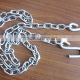 Trailer safety chain with hook
