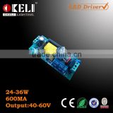 LED Power Supply 600mA Constant 24-36W