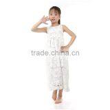 Wholesale Cotton Pierced Flower White Long Summer Dresses for Kids Supplier's Choice thumbnail-1