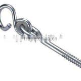 Steel Electric Galvanized 10.6*180mm Swing Hook With Bolt, Iron Thread thumbnail-2
