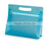 Blue forsted PVC packaging handle bag
