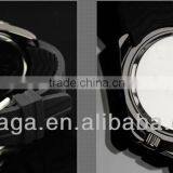 Men's Big Size Ion Black Plated Watch Military Watch for Sale Rubber Mechanical Watch thumbnail-2