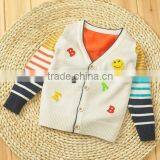 V-neck Single-breasted Sweater Cardigan Cashmere Color Matching Stripes thumbnail-2