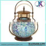 Handmade Glass Mosaic Moroccan Garden Lantern-Moroccan Home Decor Indoor Glass Lantern thumbnail-2
