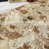 Fashion Flower Pattern Sequin Embroidery Fabric for Wedding Dress thumbnail-5