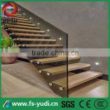 Stainless Steel Floating Wood Tread Stairway Loft Stairway thumbnail-4