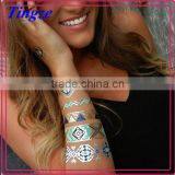 New Necklace Bracelets Tattoo Metal Silver Golden Temporary Tattoos Sticker For Adults thumbnail-1