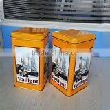 CMYK Printing Rectangular Tin Coffee Bean Box With Hinged Lid