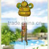Outdoor Ceramic Bee Wind Chime With Solar Powered Led Lights Decorative