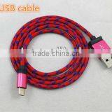 Newest Colorful Metal Shell Braided Micro USB Charger Cable Cord for All Smart Phone