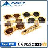 Fashion Round Dark Black Lens Bamboo Sunglasses in High Quality Standard