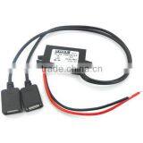 Car Charger Power Adapter 12V TO 5V 1.5A 2.5A 3Amax Dual Femal USB Buck Converter Waterproof