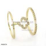 2015 Latest Design Diamond Copper Ring Plated Gold Wedding Ring Supplier thumbnail-4