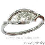 Polish Finish Engraved Flowers Steel Time Bracelet