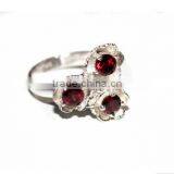 Garnet Silver Sterling Silver Ring thumbnail-1