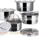 4 Pcs Shallow Stainless Steel Stock With Steamer thumbnail-1
