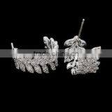 Golden Manufacturer CZ Hoop Earring Leaf Earring thumbnail-1