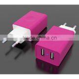 High Quality 3.4A Dual USB Wall Travel Charger for Apple and Android Devices US, EU Plug thumbnail-2