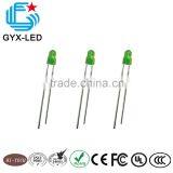 Wholesale Green Diffused Lens Green Emitting Color 570 nm 3mm Lens 3.85mm Flange Round Type Throuhg Hole LED