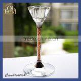 Wholesale Crystal Candle Holders/ Glass Handle/ Hurricane Candle Holders thumbnail-2