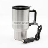 12V 450ml Stainless Steel Car Heated Cup Electronic Thermal Travel Mug Insulation Silver thumbnail-4