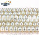8-9mm AAA button bread round cheap geunine freshwater pearl beads button shape