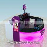 Customized 3m by 3m Purple Color Mall Food Kiosk Bubble Tea Kiosk Design for Sale thumbnail-3