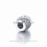 Wholesale Engravable "Marry Me" Custom Wedding Charms Bali Pave Crystal Vintave Thailand Solid Sterling Charms Bead thumbnail-3