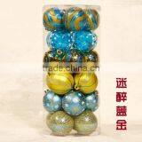 6cm Gold Blue Christmas Tree Ornaments Holiday Activities Space Decoration Ornaments thumbnail-1