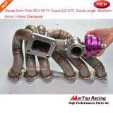 Mertop 3mm Thick Schedule 40 T4 Supra 2JZGTE 2JZ-GTE 2JZ GTE Equal Length T4 Turbo Manifold +44mm V Band Wastegate thumbnail-5