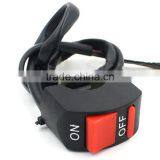 Black & Red 7/8inch Motorcycle Handlebar Accident Hazard Light Switch ON OFF Button thumbnail-1
