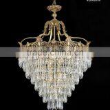 Rococo Style Crystal & Golden Brass Chandelier For Living Room Hotel Hall/ Elegant Crystal Chandelier Decorated Pendant Lamp thumbnail-5