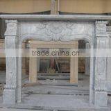 Crema Marfil Beige Marble Fireplace Mantel Surrounding thumbnail-5