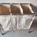 Collapsible Chrome Plating Four Section Canvas Laundry Sorter thumbnail-1