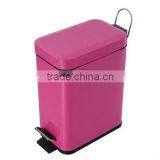 Fasionable Top Polishing Body Red Powder Coating With Pedal Trash Bin Rublish Bin Garbage Canister thumbnail-5