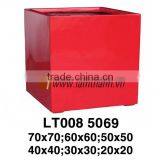 East Asia Manufacturer Modern Trading Square Red Unique Poly Glossy Planter thumbnail-1
