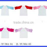 Wholesale Many Colors Boys And Girls Red Ruffle Sleeve Raglan Shirts thumbnail-6
