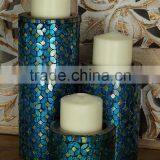 Fashion Blue Metal Mosaic Candle Holder thumbnail-2