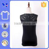 Elegant Cotton Lace Crochet Flower Trim Sexy Women Fitness Tank Tops thumbnail-1