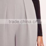 2017 Casual Loose Wide Leg Pants Pleat Front Wide Leg Pants Grey Ladies Wide Leg Pants thumbnail-5